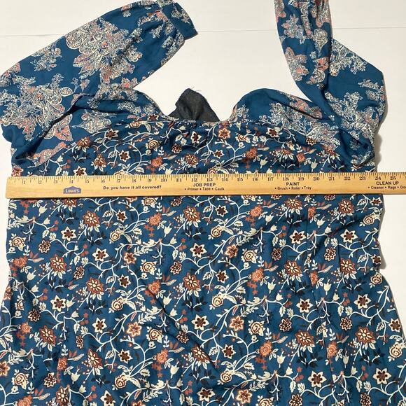 Women's Shift Dress Long Sleeve Floral Print Multicolor Size Medium Modest Boho - Picture 5 of 12